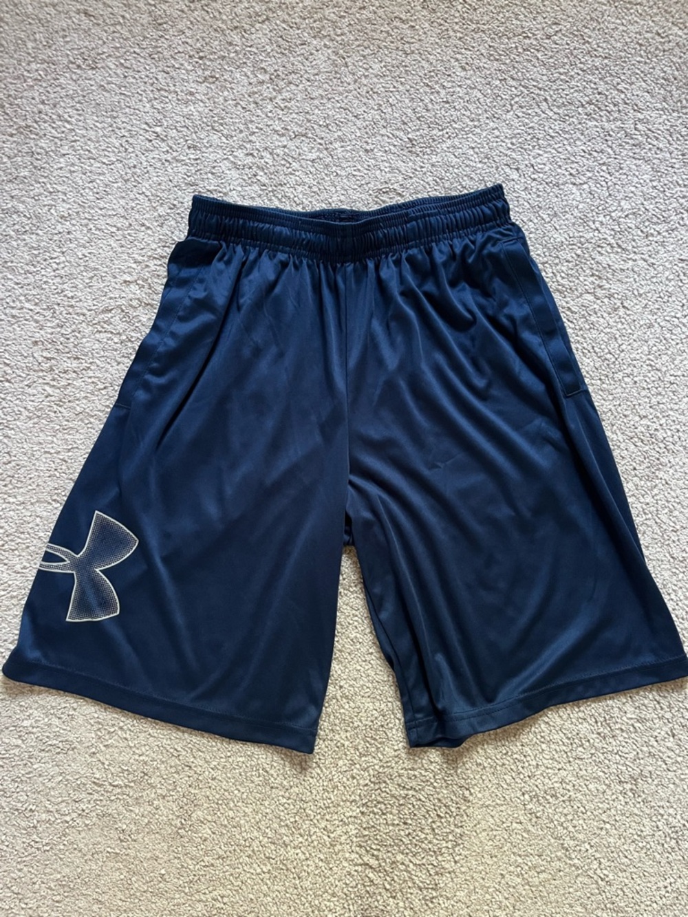 Under Armour Men's Dark Navy Athletic Shorts with Logo